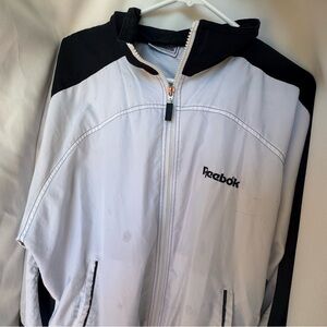 Reebok Men's Black and White Windbreaker
